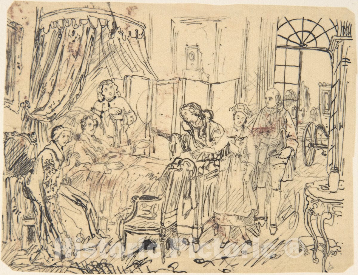 Art Print : Rodolphe Bresdin - The Convalescent : Vintage Wall Art