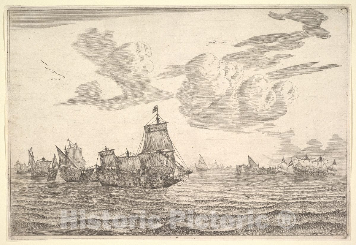 Art Print : Reinier Nooms, Called Zeeman - After The Battle : Vintage Wall Art