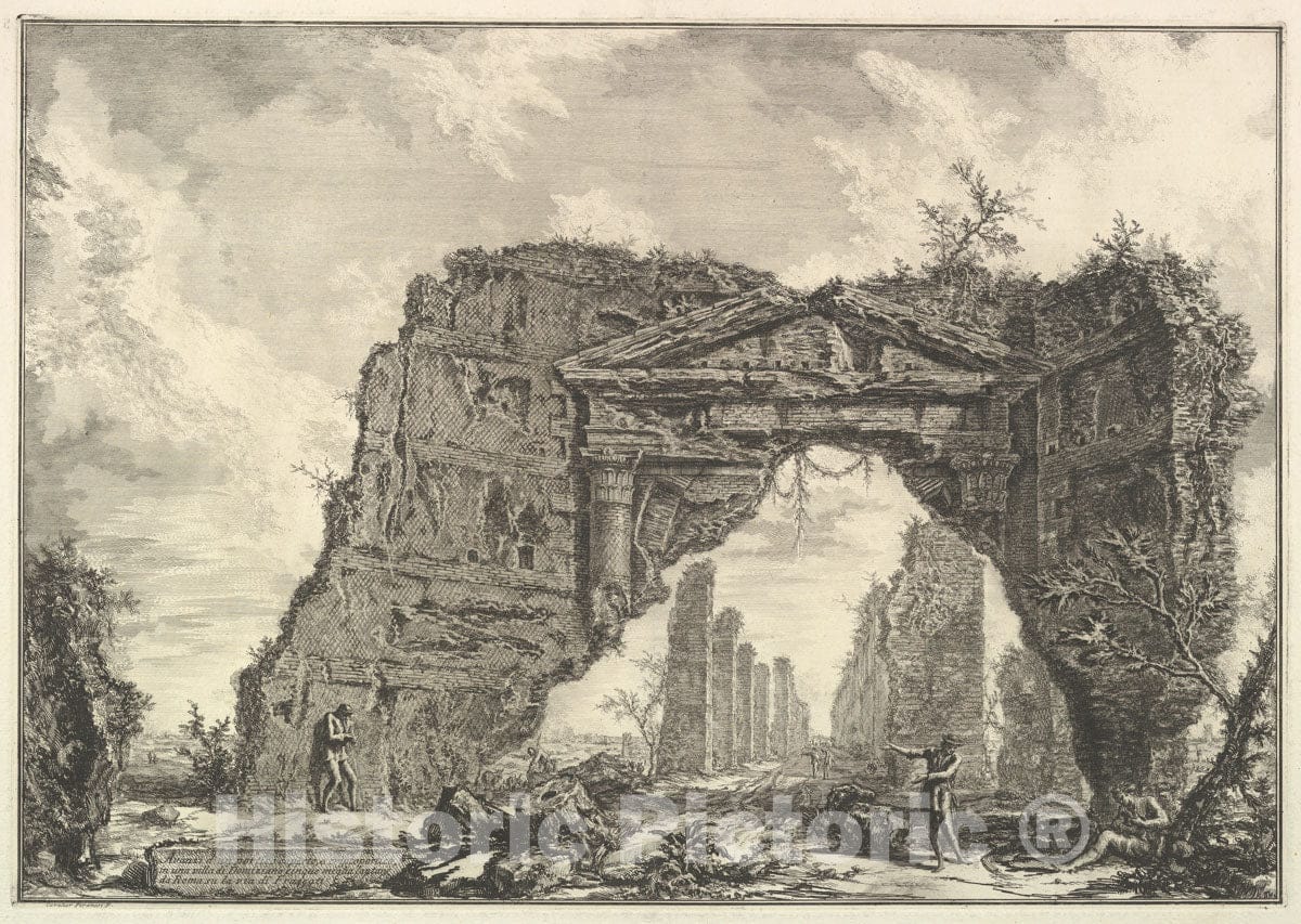Art Print : Remains of a Covered Portico - Artist: Giovanni Battista Piranesi - Created: c1766 1 : Vintage Wall Art