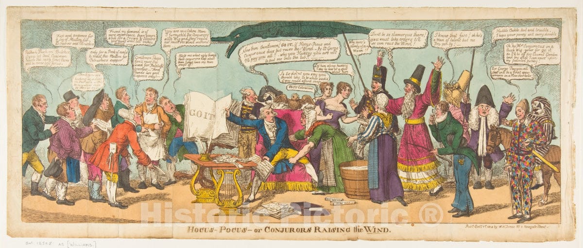 Art Print : Charles Williams - Hocus Pocus–or Conjurors Raising The Wind : Vintage Wall Art