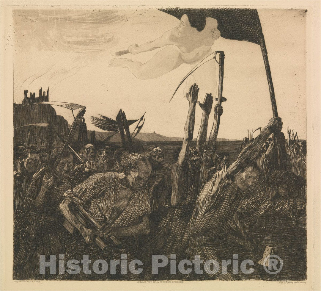 Art Print : Käthe Kollwitz - Uprising (Aufruhr) : Vintage Wall Art