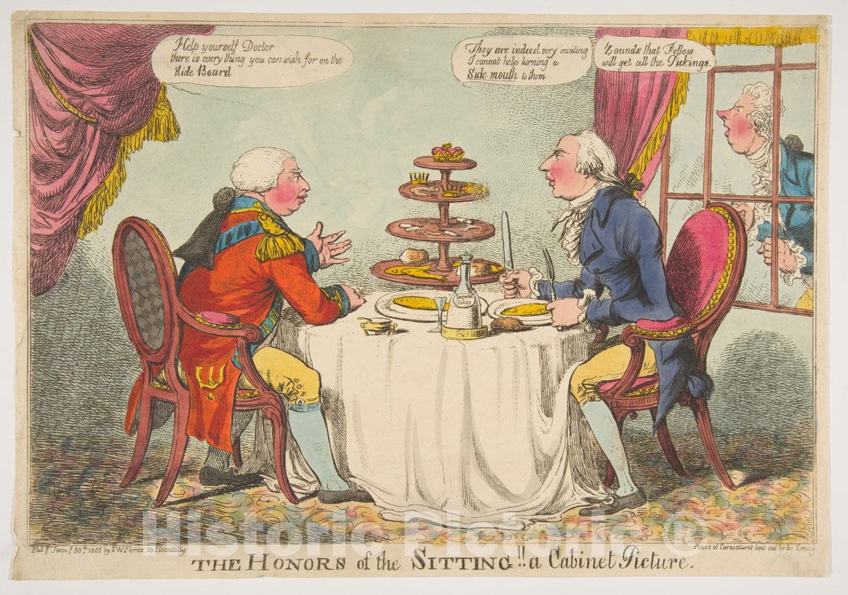 Art Print : Charles Williams - The Honors of The Sitting! A Cabinet Picture : Vintage Wall Art
