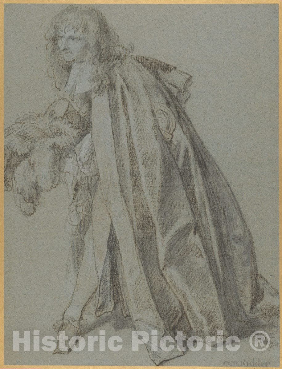 Art Print : Sir Peter Lely (Pieter Van der Faes) - A Knight of The Order of The Garter : Vintage Wall Art