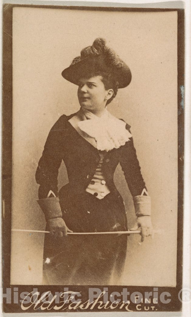 Photo Print : Actress Holding Riding Crop, from The Actresses Series (N664) Promoting Old Fashion Fine Cut Tobacco : Vintage Wall Art