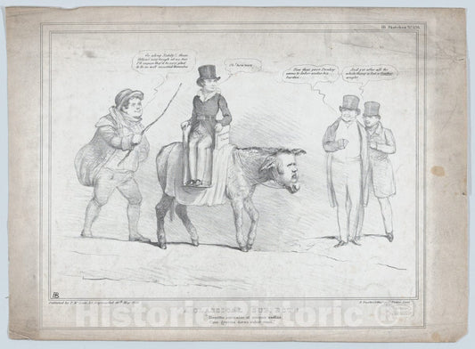 Art Print : John Doyle - A Classical Subject!Demitto auviculas, ut uniquoe asellus, Cum gravius dorso subiit Onus_ : Vintage Wall Art