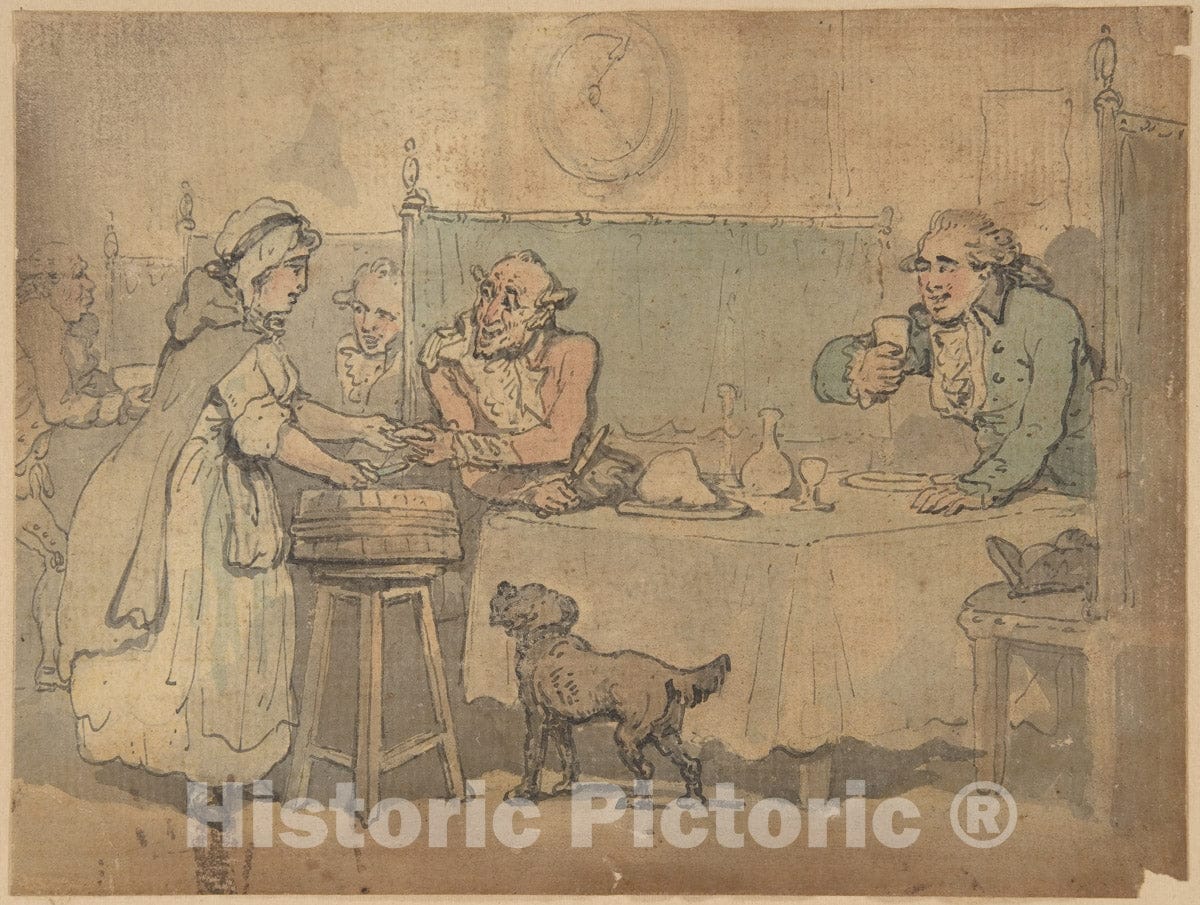Art Print : Thomas Rowlandson - Tavern Scene : Vintage Wall Art