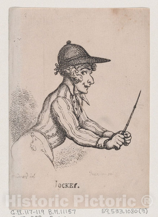 Art Print : Thomas Rowlandson - Jockey : Vintage Wall Art