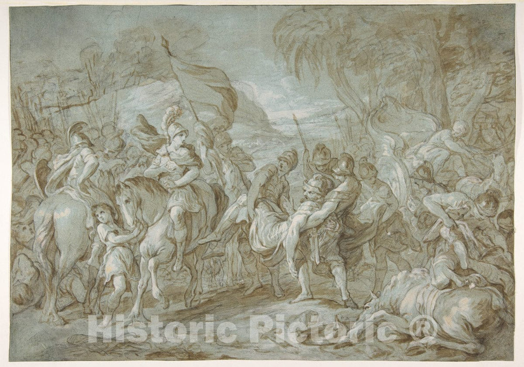 Art Print : François Le Moyne - Alexander and Porus : Vintage Wall Art