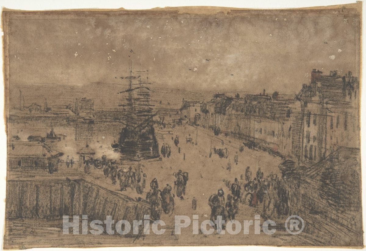 Art Print : Eugène Boudin - The Port, Trouville : Vintage Wall Art