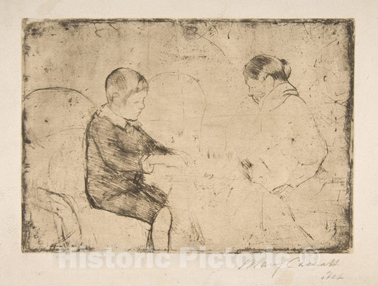 Art Print : Mary Cassatt - The Chess Game : Vintage Wall Art