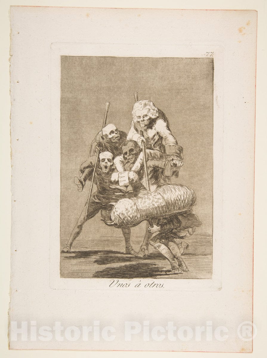 Art Print : Goya - Plate 77 from 'Los Caprichos':What one Does to Another (Unos á otros.) : Vintage Wall Art