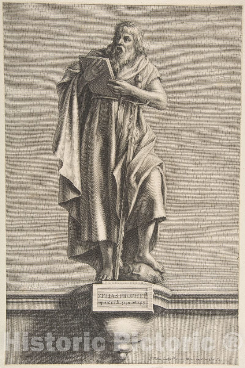 Art Print : Nicolas Pitau - The Prophet Elias : Vintage Wall Art