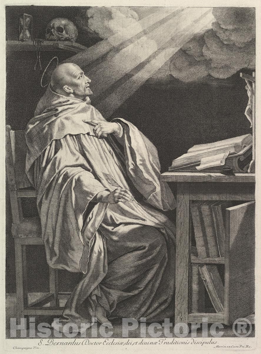 Art Print : Jean Morin - Saint Bernard de Clairvaux : Vintage Wall Art
