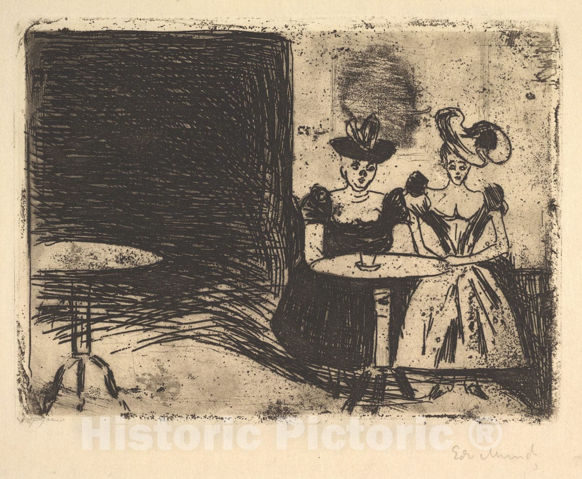 Art Print : Edvard Munch - Night Cafe : Vintage Wall Art