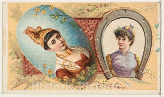 Art Print : Issued by W. Duke, Sons & Co. - Horseshoe, from The Miniature Novelties Series (N120) Issued by Duke Sons & Co. to Promote Honest Long Cut Tobacco : Vintage Wall Art