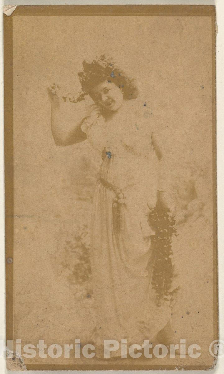 Photo Print : Actress Wearing Headpiece of Floral Vines, from The Actresses Series (N668) : Vintage Wall Art