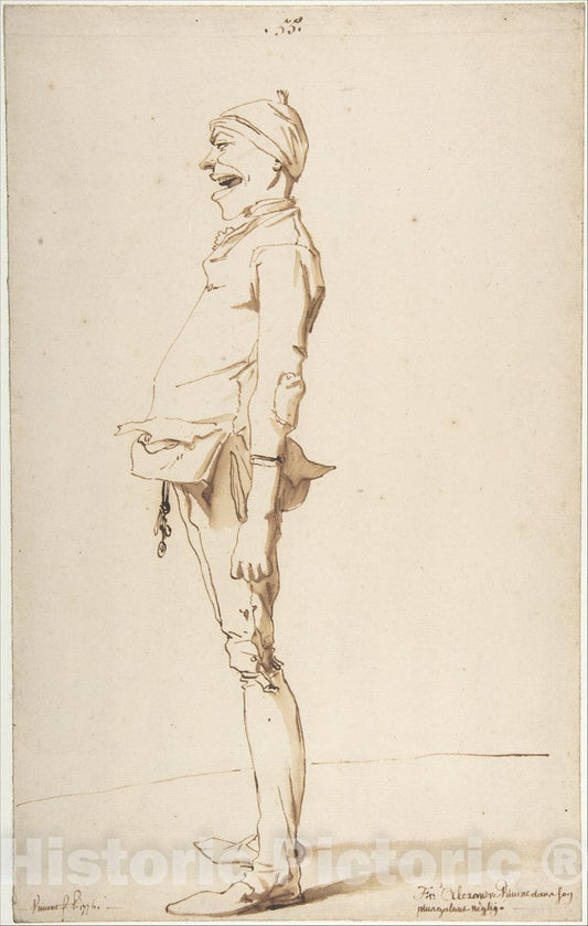 Art Print : François André Vincent - Caricature of The Artist's Younger Brother Marie-Alexandre-François : Vintage Wall Art