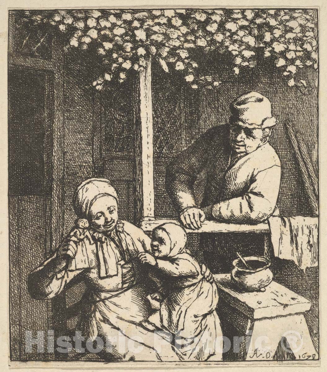 Art Print : Adriaen Van Ostade - The Doll 2 : Vintage Wall Art
