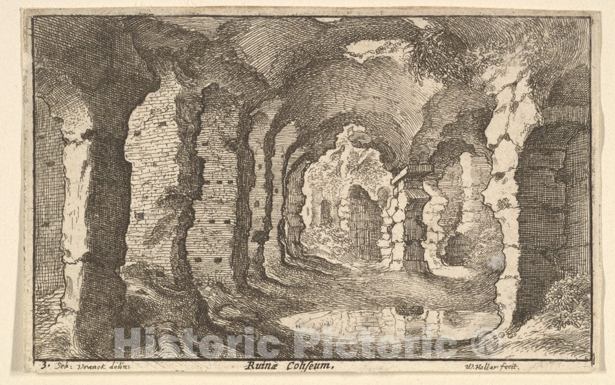 Art Print : Wenceslaus Hollar - Ruinae Coliseum : Vintage Wall Art