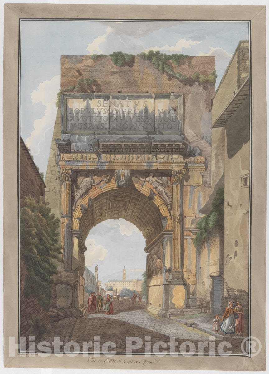 Art Print : Giovanni Volpato - Arch of Titus : Vintage Wall Art