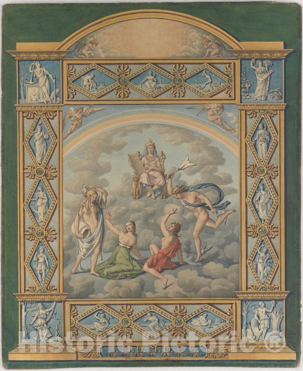 Art Print : Joseph Anton Koch - Weekly Calendar : Vintage Wall Art