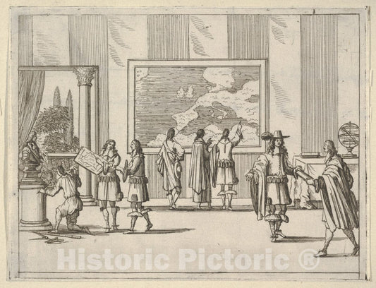 Art Print : Francesco I d'Este Invites Foreign Scholars to Court - Artist: Bartolomeo Fenice (Fenis) - Created: 1659 : Vintage Wall Art