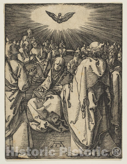 Art Print : Albrecht Dürer - Pentecost, from The Small Passion 2 : Vintage Wall Art