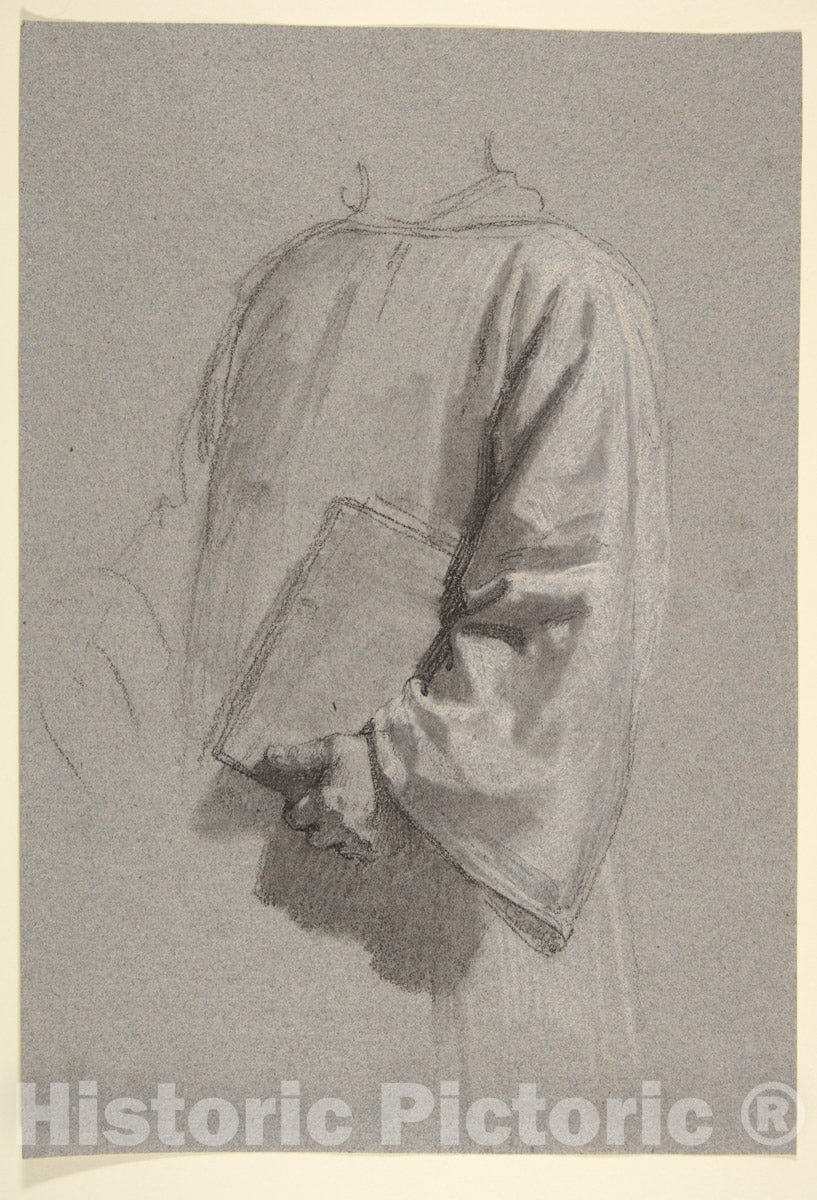Art Print : Isidore Pils - Drapery Study for a Cleric (Lower Register; Study for Wall Paintings in The Chapel of Saint Remi, Sainte-Clotilde, Paris, 1858) : Vintage Wall Art