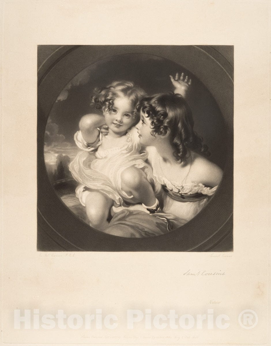 Art Print : Samuel Cousins - Nature (The Calmady Children) : Vintage Wall Art