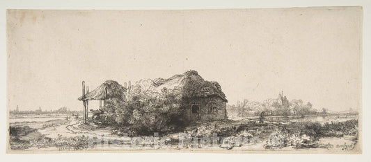 Art Print : Rembrandt (Rembrandt Van Rijn) - Landscape with a Cottage and a Haybarn : Vintage Wall Art