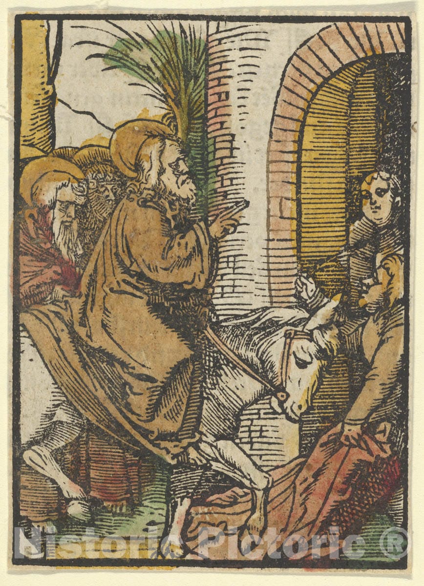 Art Print : Hans Schäufelein - The Entry into Jerusalem, from Das Plenarium : Vintage Wall Art