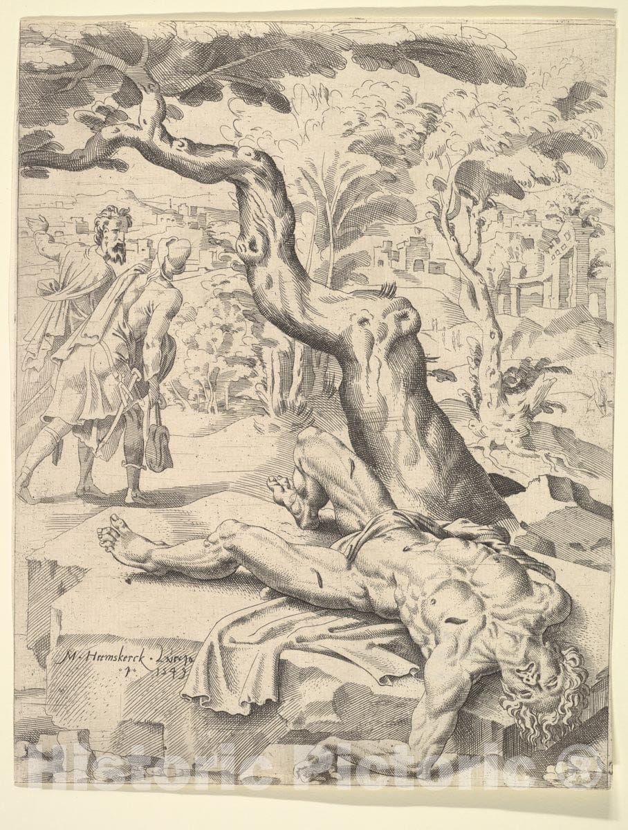 Art Print : Maarten Van Heemskerck - The Parable of The Good Samaritan - 424870 : Vintage Wall Art