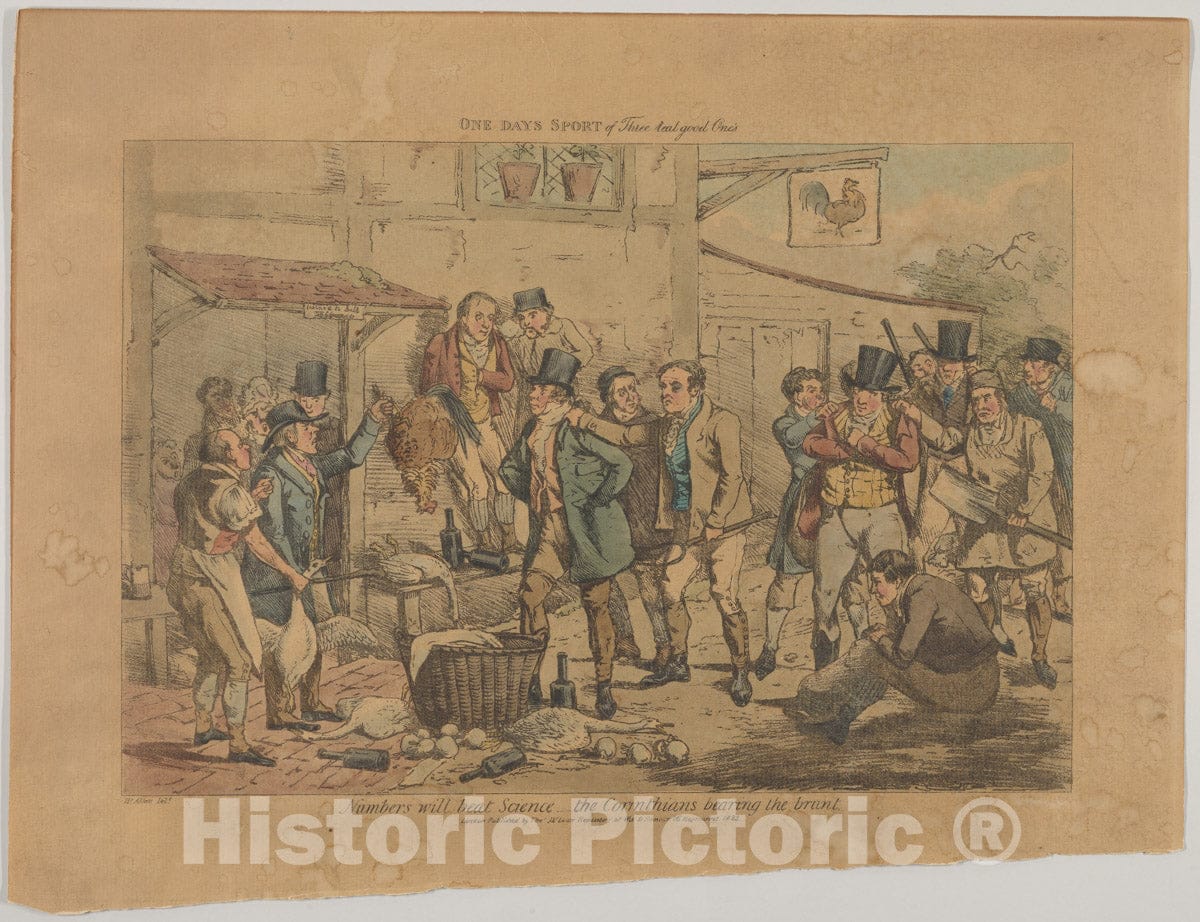 Art Print : Henry Thomas Alken - One Day's Sport of Three Real Good Ones Numbers Will Beat Science.The Corinthians Bear The Brunt : Vintage Wall Art