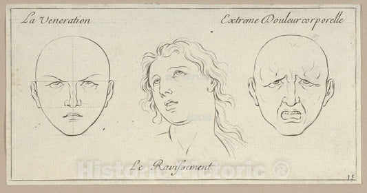 Art Print : La Veneration, Le Ravissement, Extreme Douleur corporelle - Artist: Sebastien Le Clerc, le Jeune - Created: 1695–1720 : Vintage Wall Art