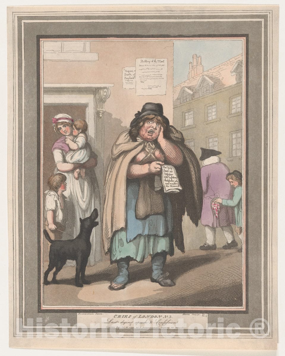 Art Print : Henri Merke - Cries of London, No. 3: Last Dying Speech and Confession : Vintage Wall Art