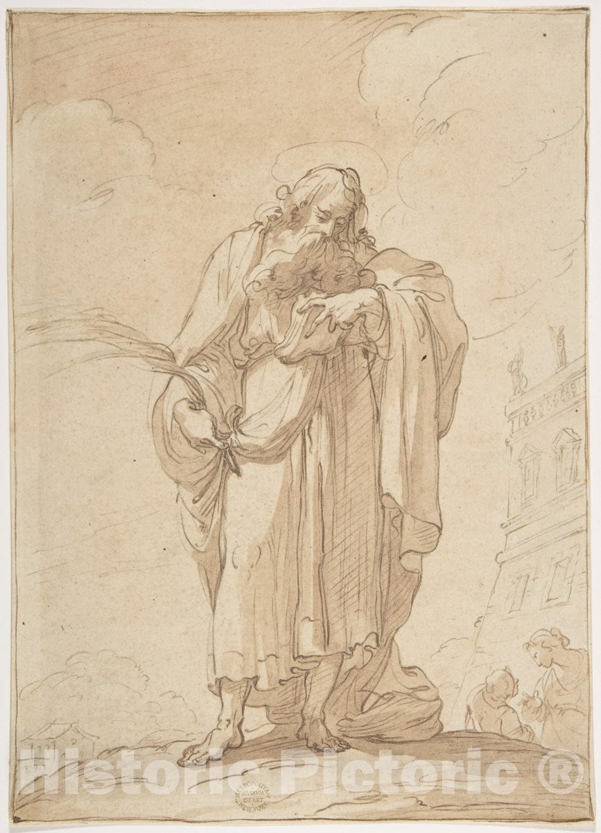 Art Print : Gaetano Gandolfi - A Martyr Saint Reading : Vintage Wall Art