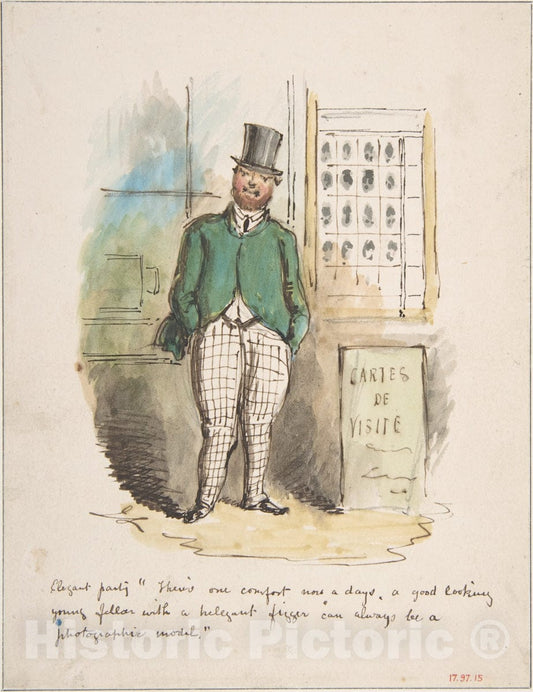 Art Print : John Leech - Comic Sketch : Vintage Wall Art