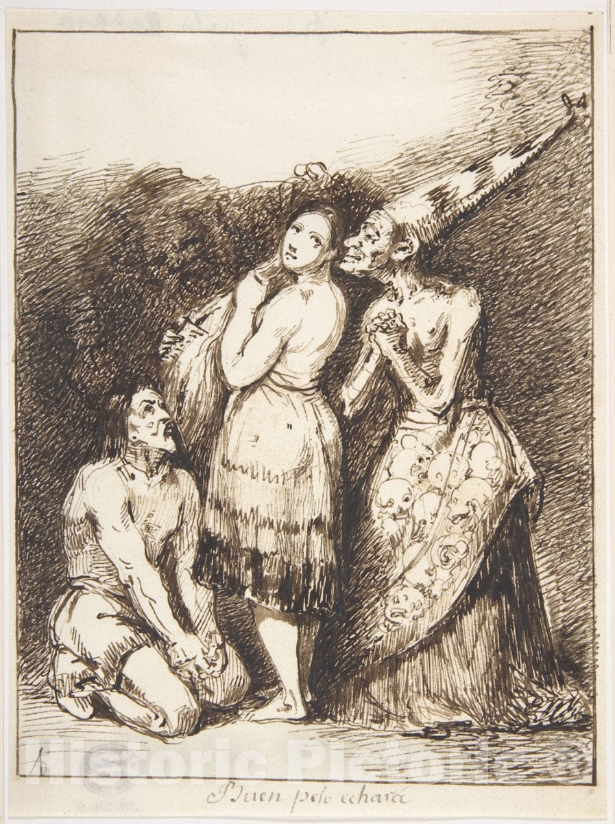 Art Print : Leonardo Alenza y Nieto - They'll Get Their Desserts (Buen Pelo echará) : Vintage Wall Art