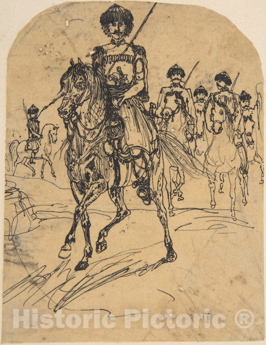 Art Print : Rodolphe Bresdin - Muscovite Rider : Vintage Wall Art