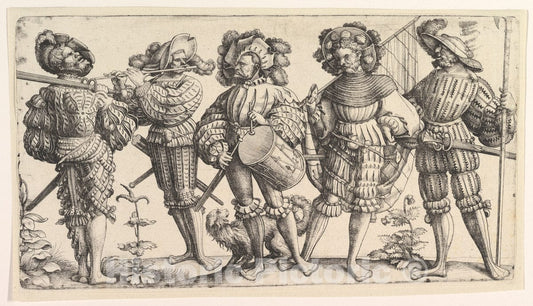 Art Print : Daniel Hopfer - Five German Soldiers : Vintage Wall Art