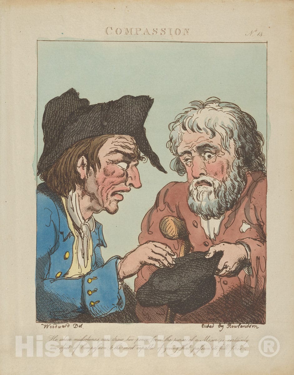 Art Print : Thomas Rowlandson - Compassion : Vintage Wall Art