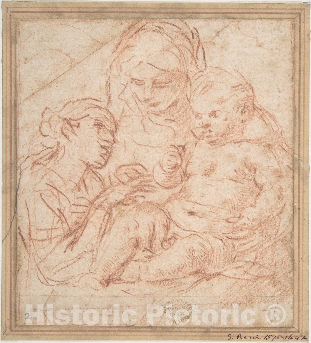 Art Print : Simone Cantarini - The Mystic Marriage of Saint Catherine : Vintage Wall Art