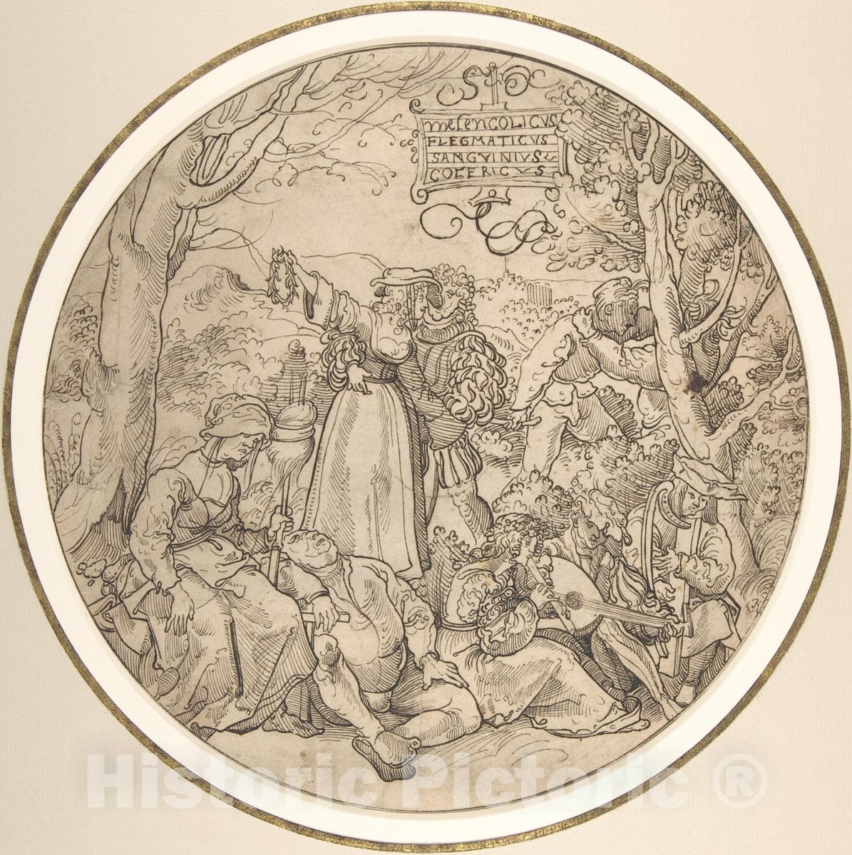 Art Print : Jörg Breu The Elder - The Four Temperaments : Vintage Wall Art