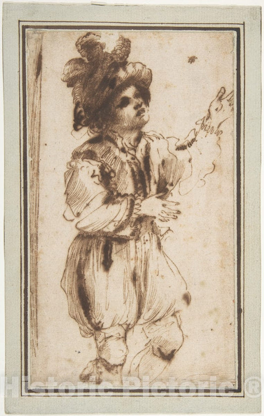 Art Print : Guercino (Giovanni Francesco Barbieri) - Boy Chasing a Butterfly : Vintage Wall Art