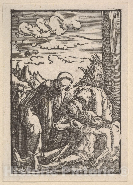 Art Print : Albrecht Altdorfer - Lamentation, fromThe Fall and Salvation of Mankind Through The Life and Passion of Christ : Vintage Wall Art