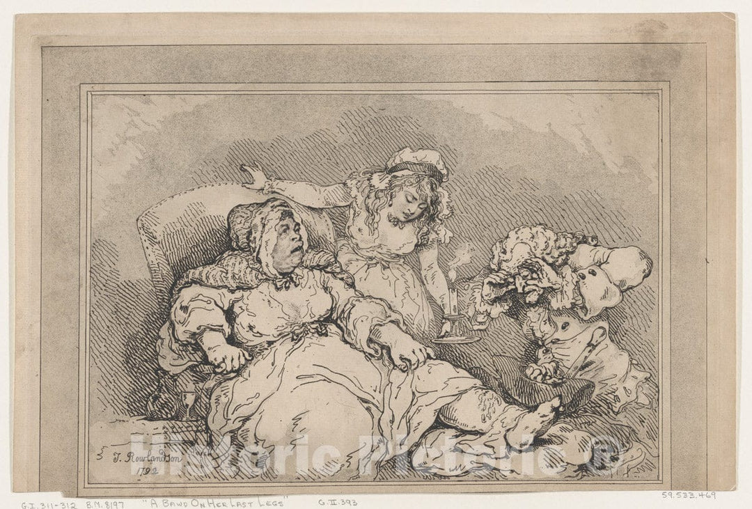 Art Print : Thomas Rowlandson - A Bawd on her Last Legs 1 : Vintage Wall Art