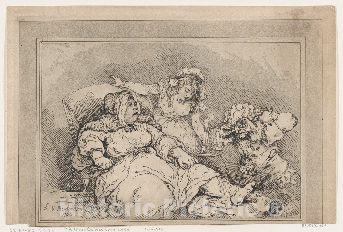 Art Print : Thomas Rowlandson - A Bawd on her Last Legs 1 : Vintage Wall Art