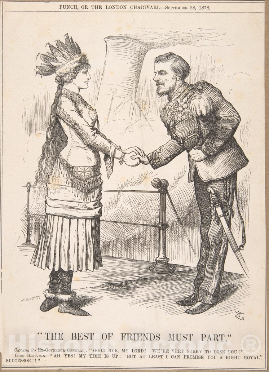 Art Print : Sir John Tenniel - The Best of Friends Must Part (Punch, September 28, 1878) : Vintage Wall Art