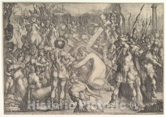 Art Print : Jacques Bellange - Christ Carrying The Cross : Vintage Wall Art