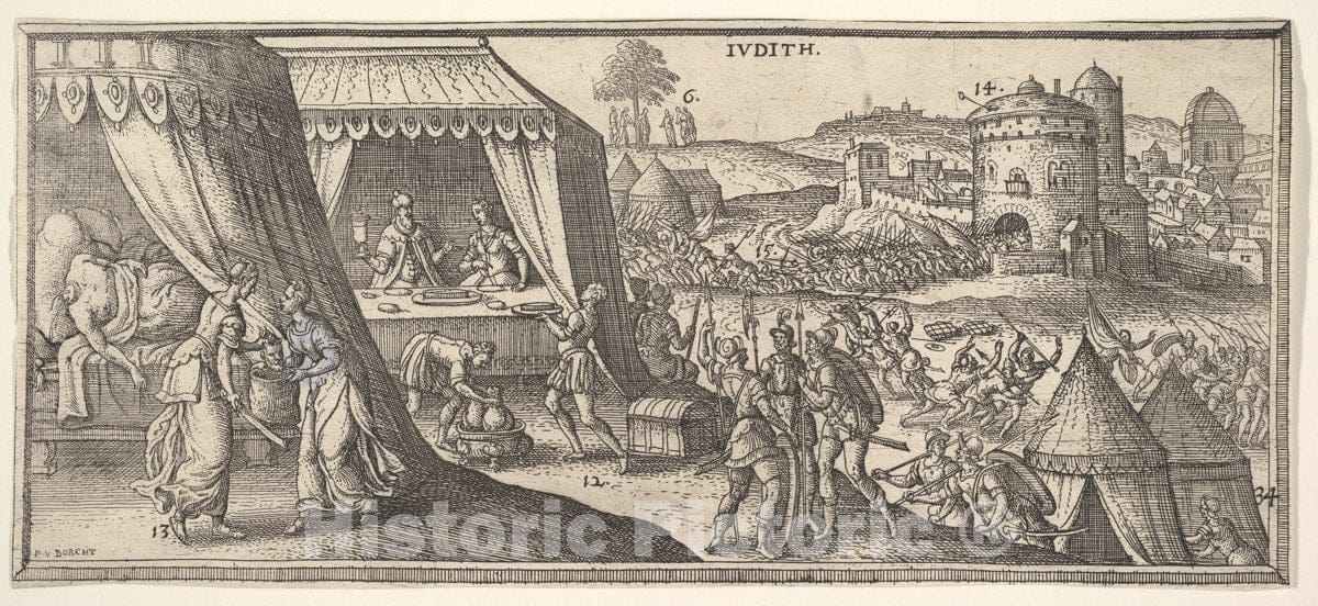 Art Print : Peeter Van der Borcht - Judith, Illustration to Hendrik Jansen Van Barrefelt, Called Hiel, Biblesche figuren ofte afbeeldingen. : Vintage Wall Art